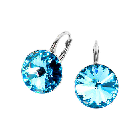 Sudraba auskari "Klaris IV (Aquamarine)" ar Swarovski™ kristāliem